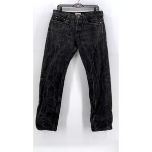 THE UNBRANDED BRAND Men's Black UB204 14.5oz Selvedge Tapered Jeans SZ 34